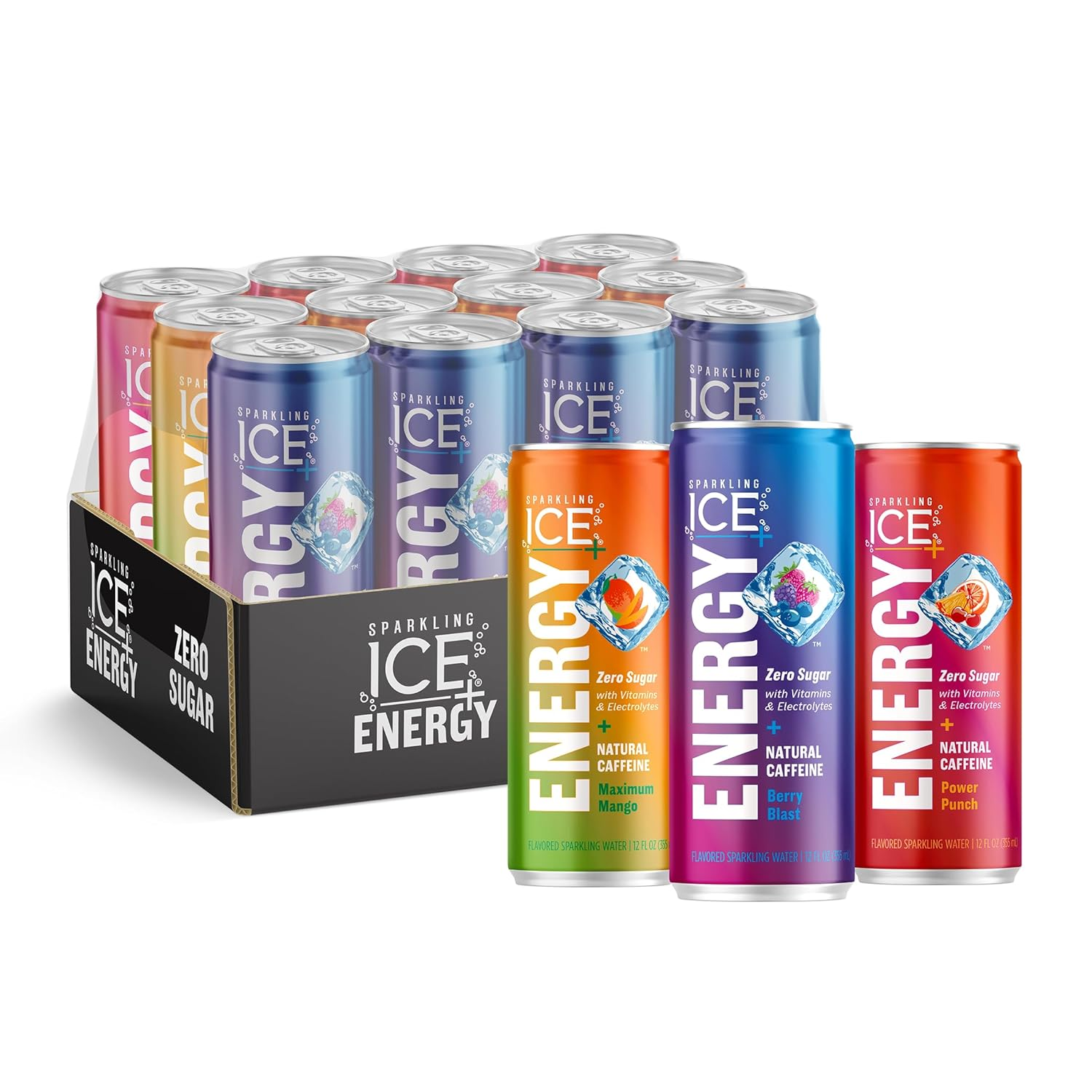 +Energy Variety 12Pk. Energy Drinks with Vitamins + Antioxidants, Zero Sugar, Be
