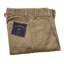 NWT Mens Size 26 Bills Khakis M2P Pleat Front Poplin Chino Pants Made in USA NEW