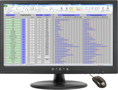 Digitales Kassenregister Excel Software Computerkasse Kassensoftware Gastrokasse
