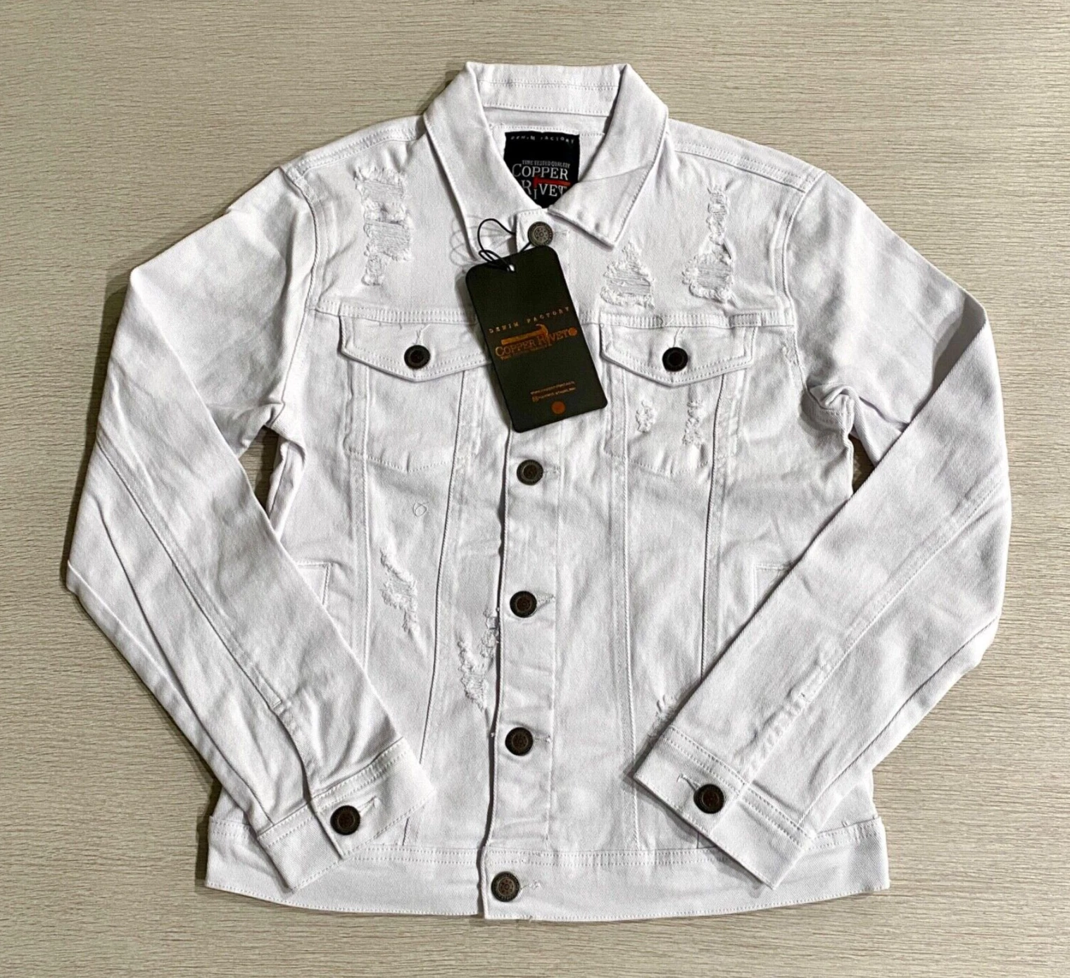 Copper Rivet Denim Factory - Denim Jacket - WHITE - Size SMALL
Opens in a new window or tab
