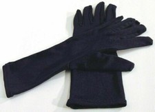 12" Long Navy Gloves Size 9 Medium Cotton Blend Fine Knitted Open Cuff Plain lot
