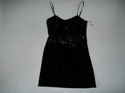 LAUNDRY by DESIGN Black SEQUIN Cocktail Party Evening DRESS Womens Size 10 NEW 