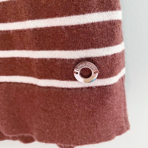 Loro Piana 100% Cashmere Sweater Brown Striped Boat Neck Women’s Sz 42 / 8 - Picture 6 of 9