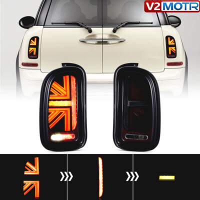 For 2007-13 MINI Cooper Clubman Smoked Tinted LED Tail Lights Projector Rear Set
