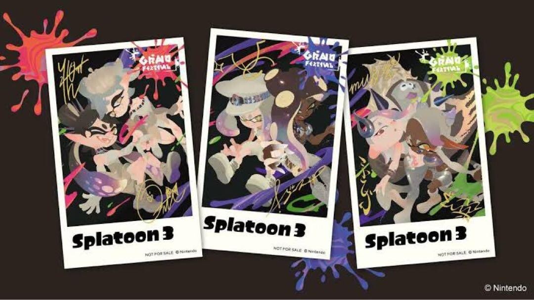 Splatoon 3 Grand Festival Originl Autographed Bromide From Japan