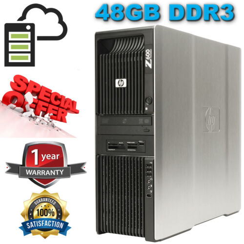 HP Z600 Workstation 2x X5675 3.06GHz 12-Core 240GB SSD Quadro FX3800 - 48GB DDR3 - Picture 1 of 7
