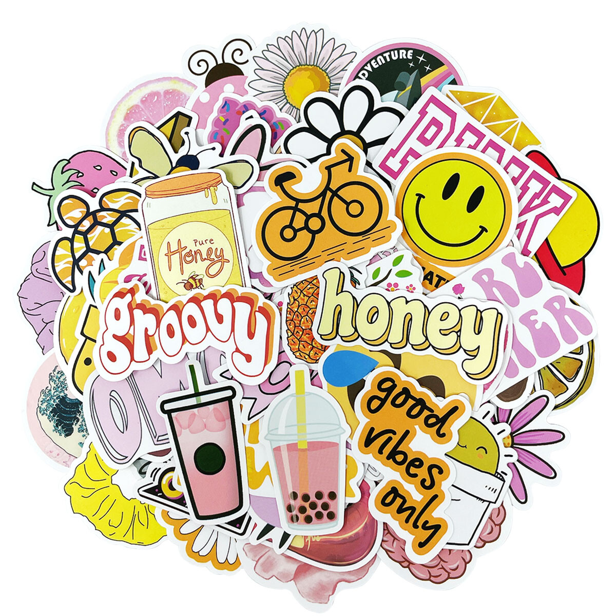 Wrapables Waterproof Vinyl Stickers for Water Bottles, Laptop, Decals for Teens