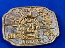 100 Years of Liberty 1886-1986  Lady Liberty Belt Buckle - God Bless America