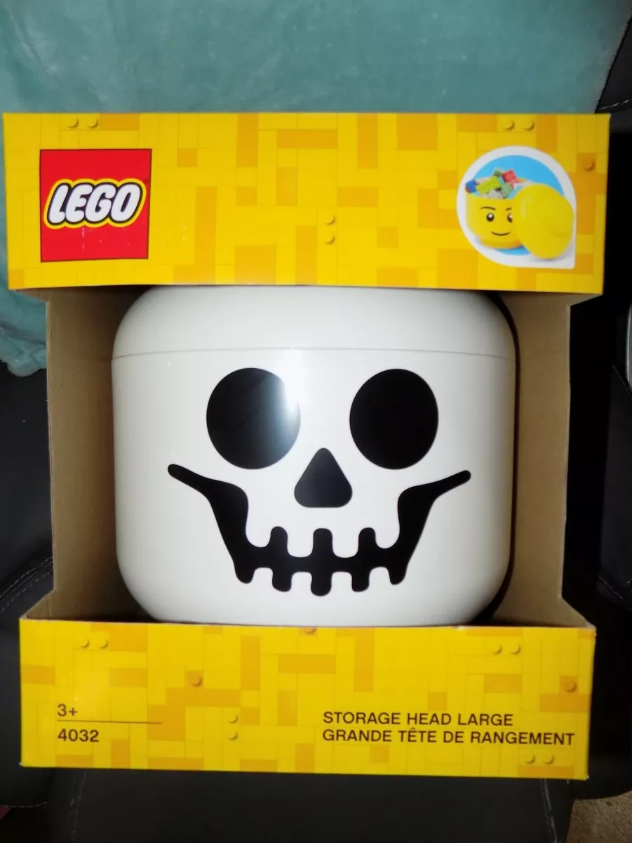 LEGO Large 9 x 10 Inch Plastic Storage Head Skeleton Halloween