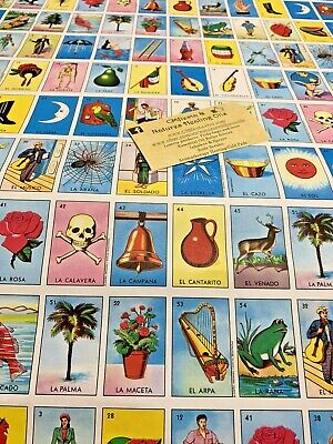 Don Clemente Loteria Mexican Bingo Paper FOLDED to Make Boards etc gift wrap