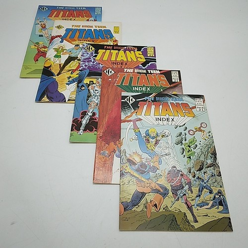 Vintage DC Comics The Official Teen Titans Index Comics Issues 1 to 5 - Complete