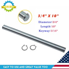 Go Kart Mini Bike 10" x 3/4" Jackshaft 3/16" Keyway W/ Circlip Silver Galvanized