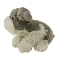 FAO Schwarz Plush Grey Schnauzer Puppy Poly Bean Fill 10 inch