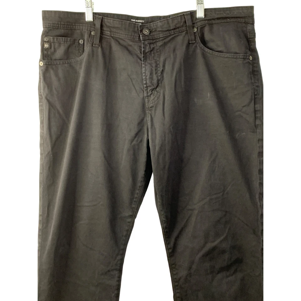 Pantalones para hombre AG Chino The Everett talla 38 negros usados en excelente estado pierna recta ajustados 6634 Foto 2 de 4