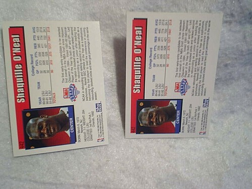 2-1992 SHAQUILLE O'NEAL NBA HOOPS ROOKIE BASKETBALL CARD LOT #442,orlando magic - Picture 2 of 2