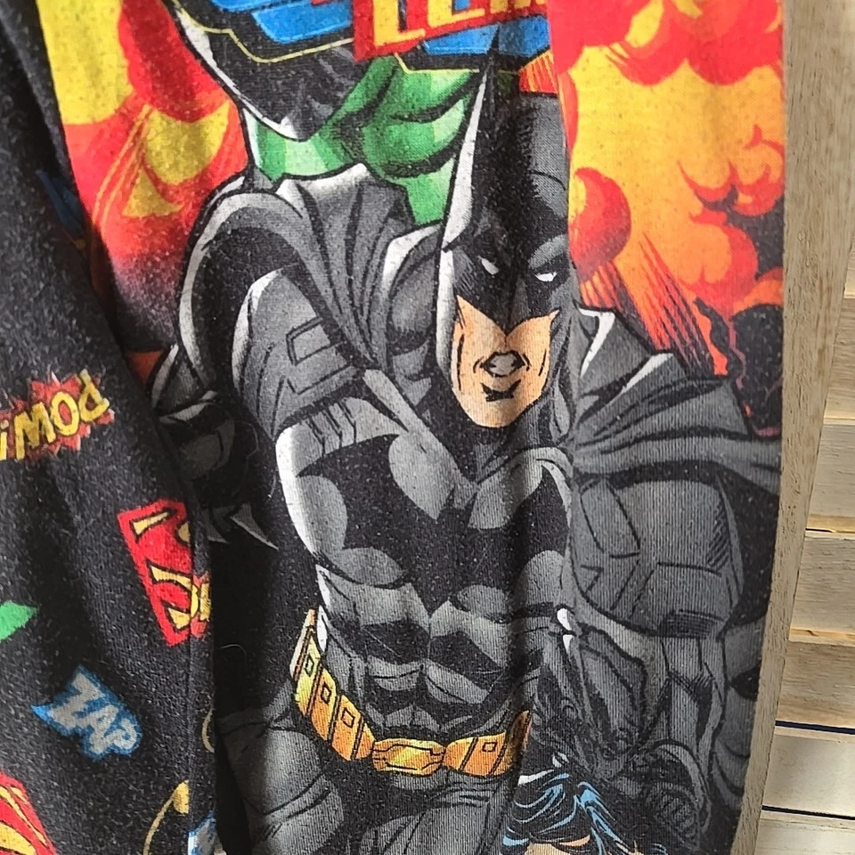 Pantalones de pijama Liga de la Justicia Niños Niños Medianos 8 Negro DC Comics Fiesta Disfraz Foto 4 de 4