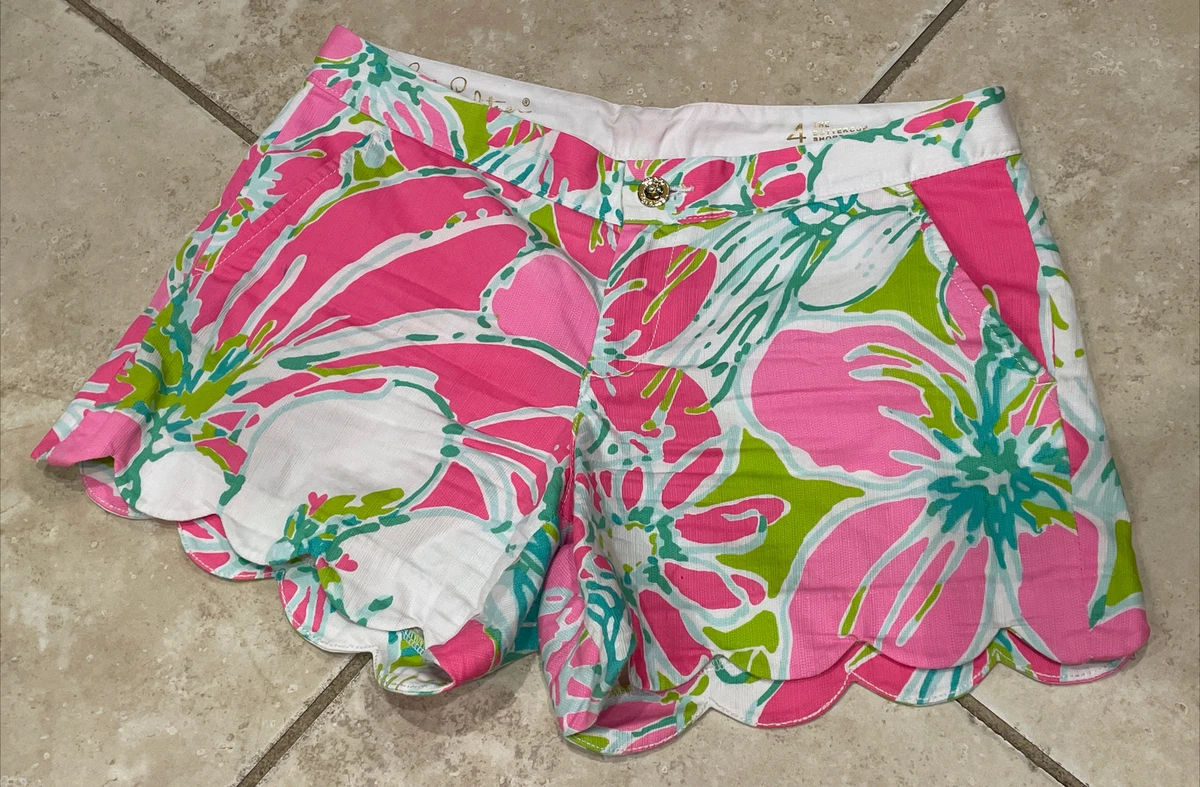 Lilly Pulitzer Floral Buttercup Short Flamingo Pink Don t Give A