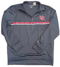 Champion U Of U Utah Utes NCAA Mens Jacket Sweatshirt Gray Medium 1/4 Zipper