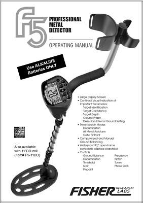 Fisher F5 Metal Detector Instruction Book with Free Shipping