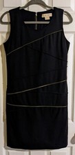 Michael Michael Kors Little Black Dress 4 Shift Sleeveless Zipper Retro Mod