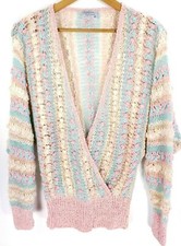 Vtg Colleen Toland Sweater Women's Med Long Sleeve Multicolor Hand Knitted 80s