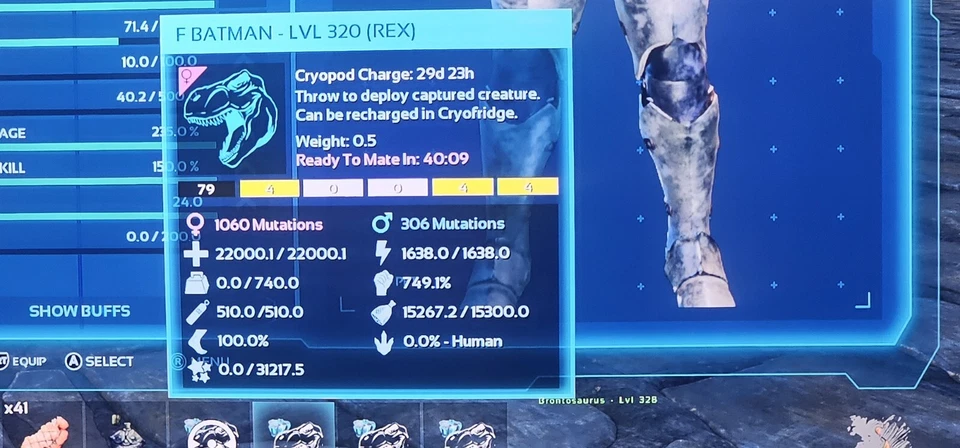 ark ascended pve 22khp 749melee Batman Color Rex Breeding Pair - Image 3 of 4