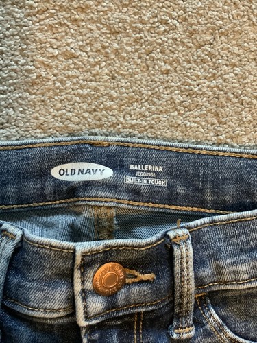 Old Navy Girl's Ballerina Jegging Jeans Size 14 Chew Hem Denim River Blue EUC - Picture 6 of 17