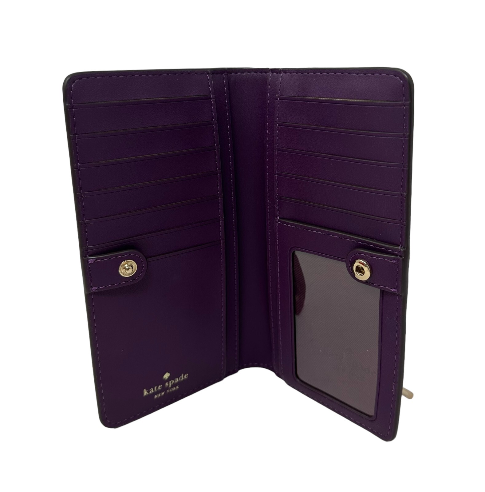 Kate Spade Madison Large Slim Bifold Saffiano Leather Wallet Ripe Plum