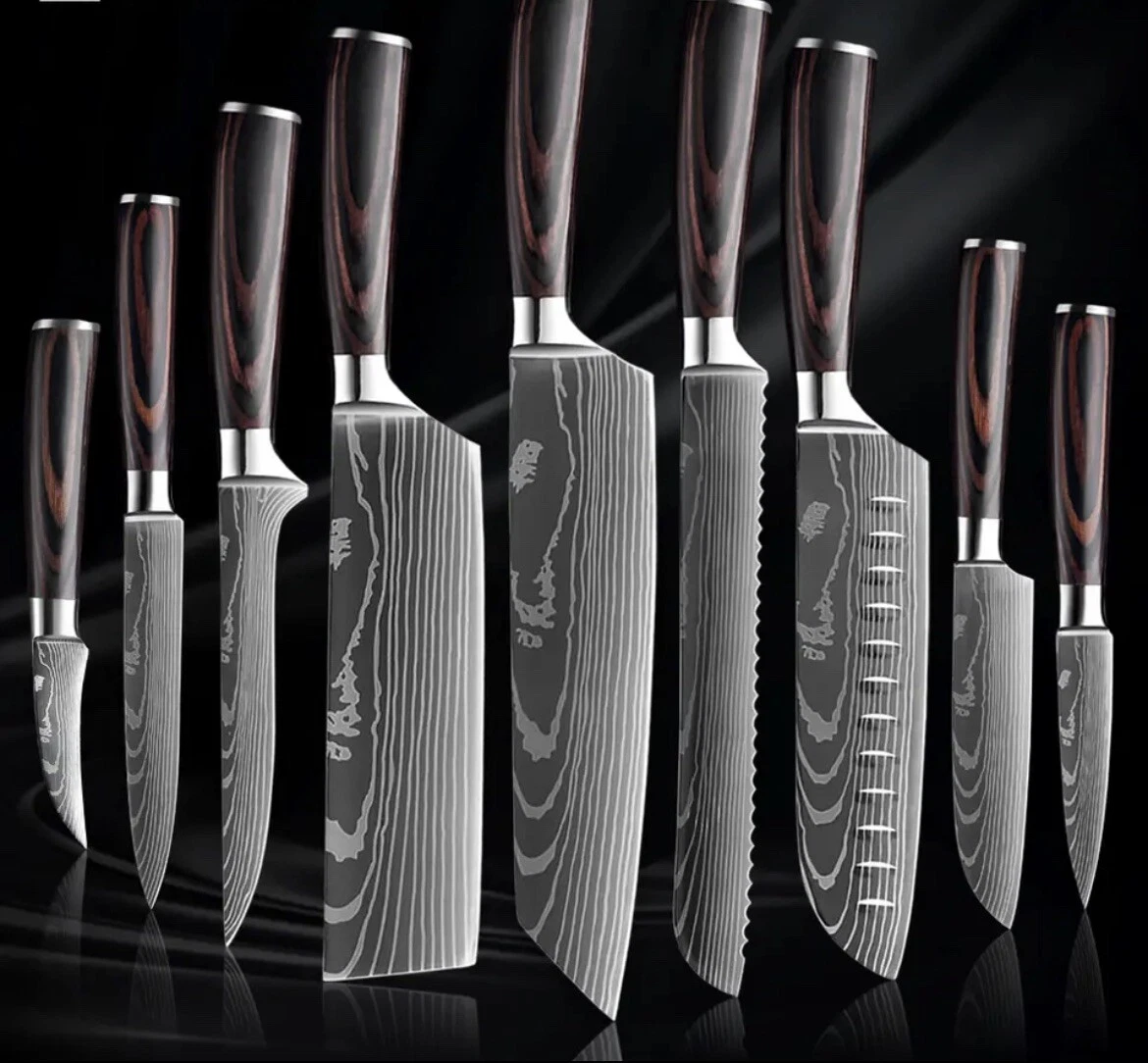 Kitchen Knife 9PCS Set, Stainless Steel Sharp Chef Knife, Kitchen Knives