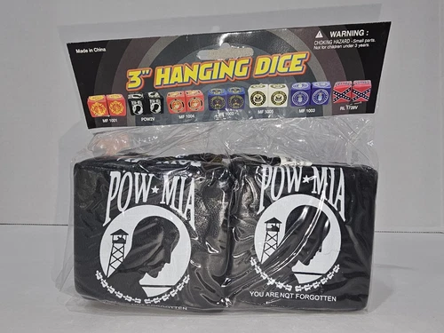 Pow-Mia 3 Inch Hanging Dice Rear View Mirror New
