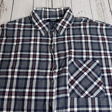Madewell Dekalb Plaid Courier Button Down Shirt Womens Medium Blue Red S/S