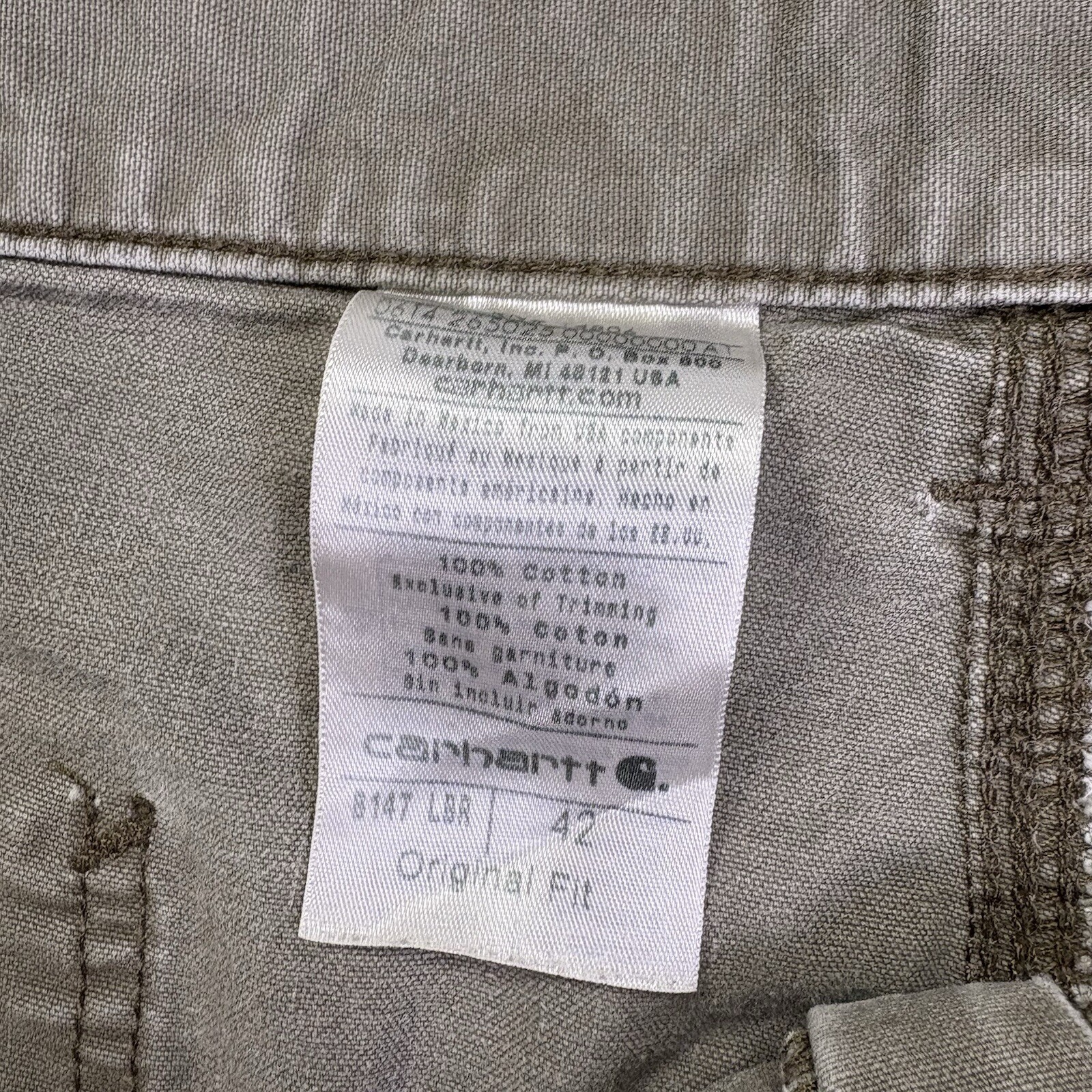 Carhartt Men's 42x9 Shorts B147 LBR Faded Brown Carpenter Utility Work Shorts