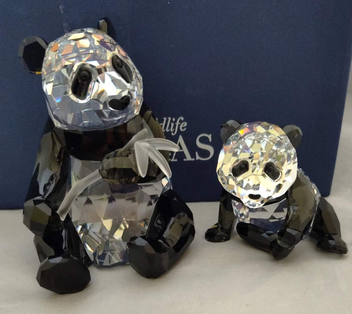 『（B）スワロフスキー　SWAROVSKI クリスタルアニマル／パンダ×2点』 スワロフスキー置物・アクセサリー専門店 ☆プラネタリウム