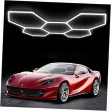  Hexagon Garage Lights，25 Pack 216W 25920LM 5 HEX (92.5"L x 64.4"W x 1.4 "H)