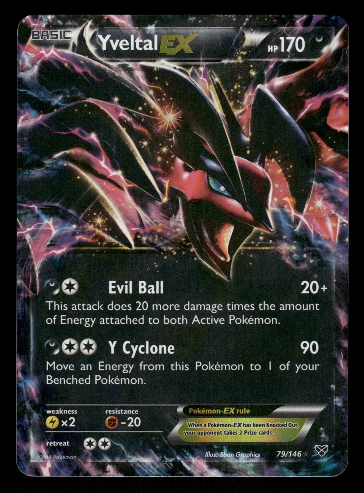 Yveltal EX 79/146 LP EX Rare Holo XY 2014 Pokemon TCG