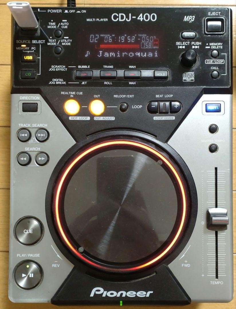 Pioneer CDJ-400 DJ CD/USB Media Player Silver w/ Power Cable