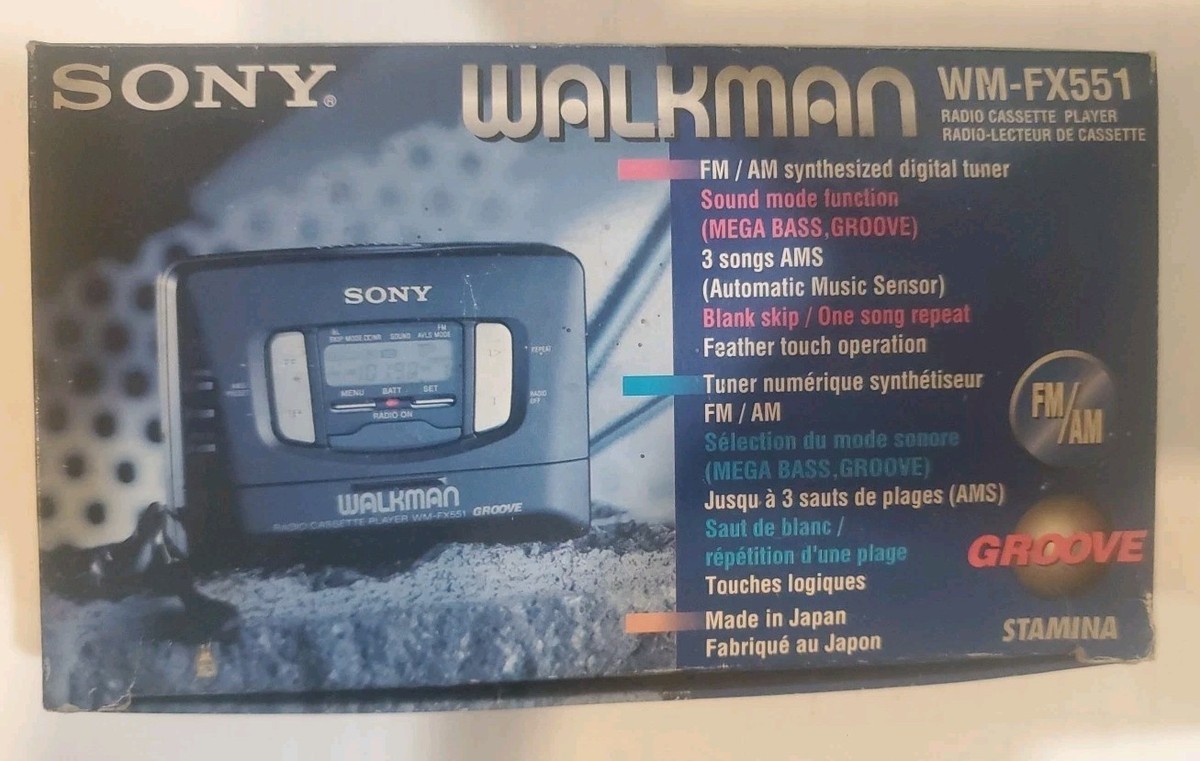 Vintage sony wm-fx551 Cassette Walkman 1997 Made in Japan. For