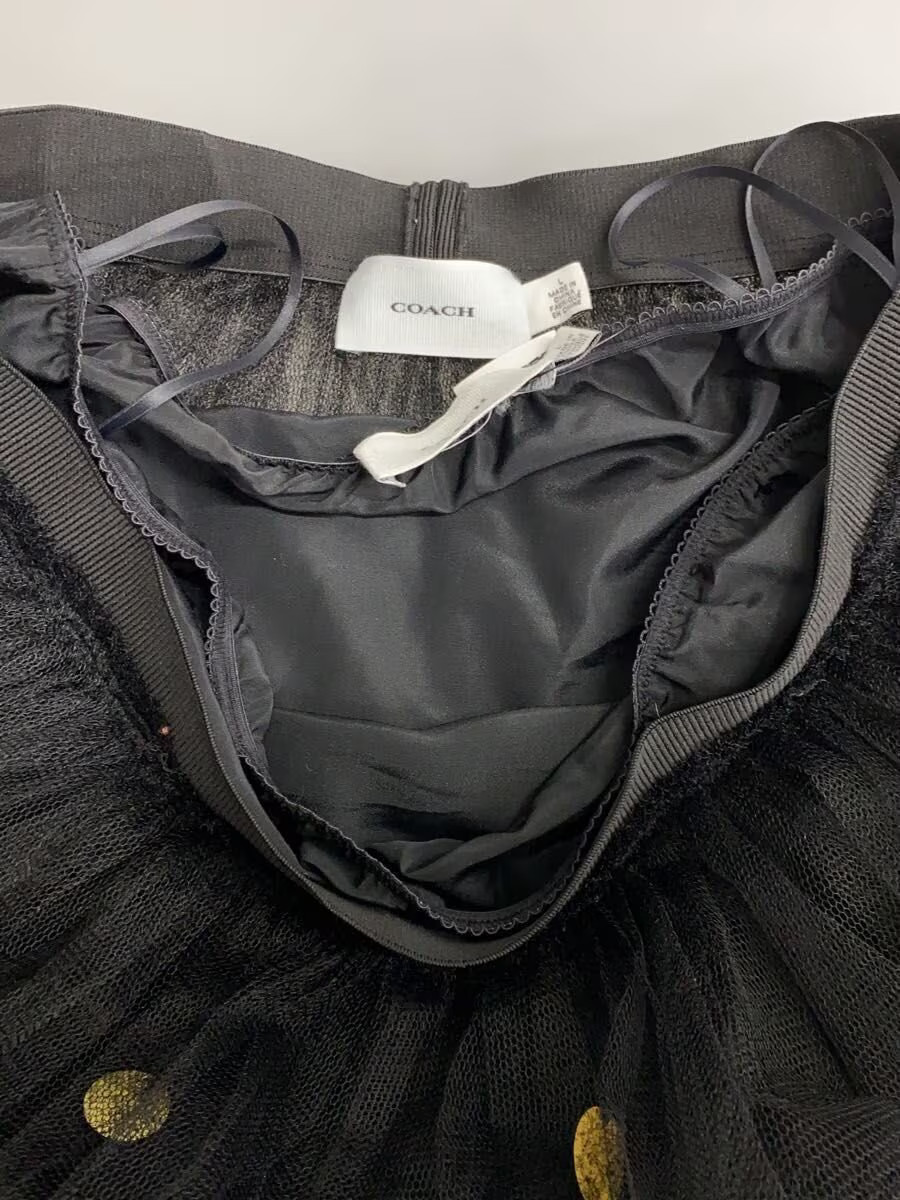 COACH Long Skirt, Size L, Polyester, Black, Solid Color, CDK29 thumbnail 3