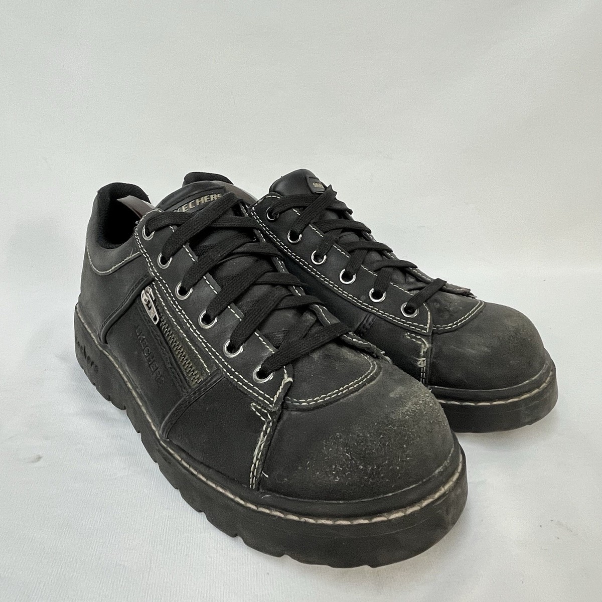VINTAGE Y2K SKECHERS TREDD JAMMERS 46406 BLACK CHUNKY LACE UP