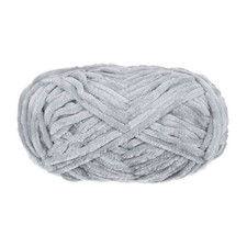 1 Skein Velvet Yarn Chenille Yarn 100g/3.5oz 87 Yards Polyester Soft Grey