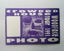 Crowded House Woodface Backstage Pass Original 1991 Split Enz New Wave Púrpura