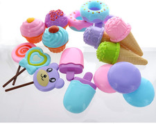 17 PCS Pretend Play Food Dessert Set, Sweet Treats Assortment, Donuts, Cupcak...