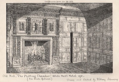 Old Hull, ''The Plotting Chamber'', White Hart Hotel. Yorkshire 1875 Druck