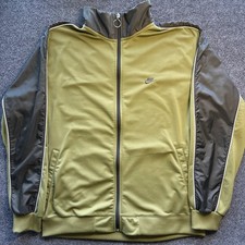 Nike Track Jacket Men's XL Green Mini Swoosh Full Zip Grey Tag Coat Windbreaker