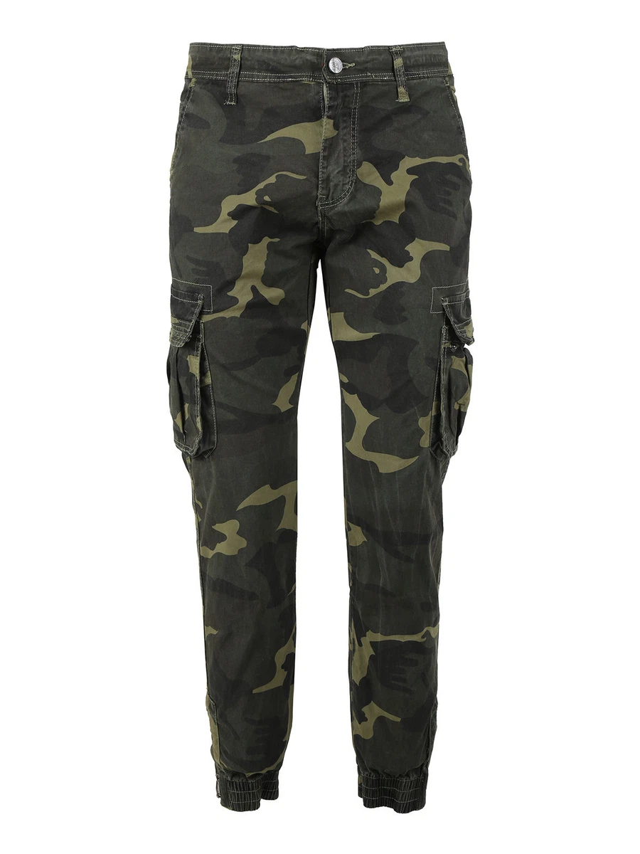 ISACCO Pantagiraffa Unisex con Elastico in 100% Cotone (Mimetico 01