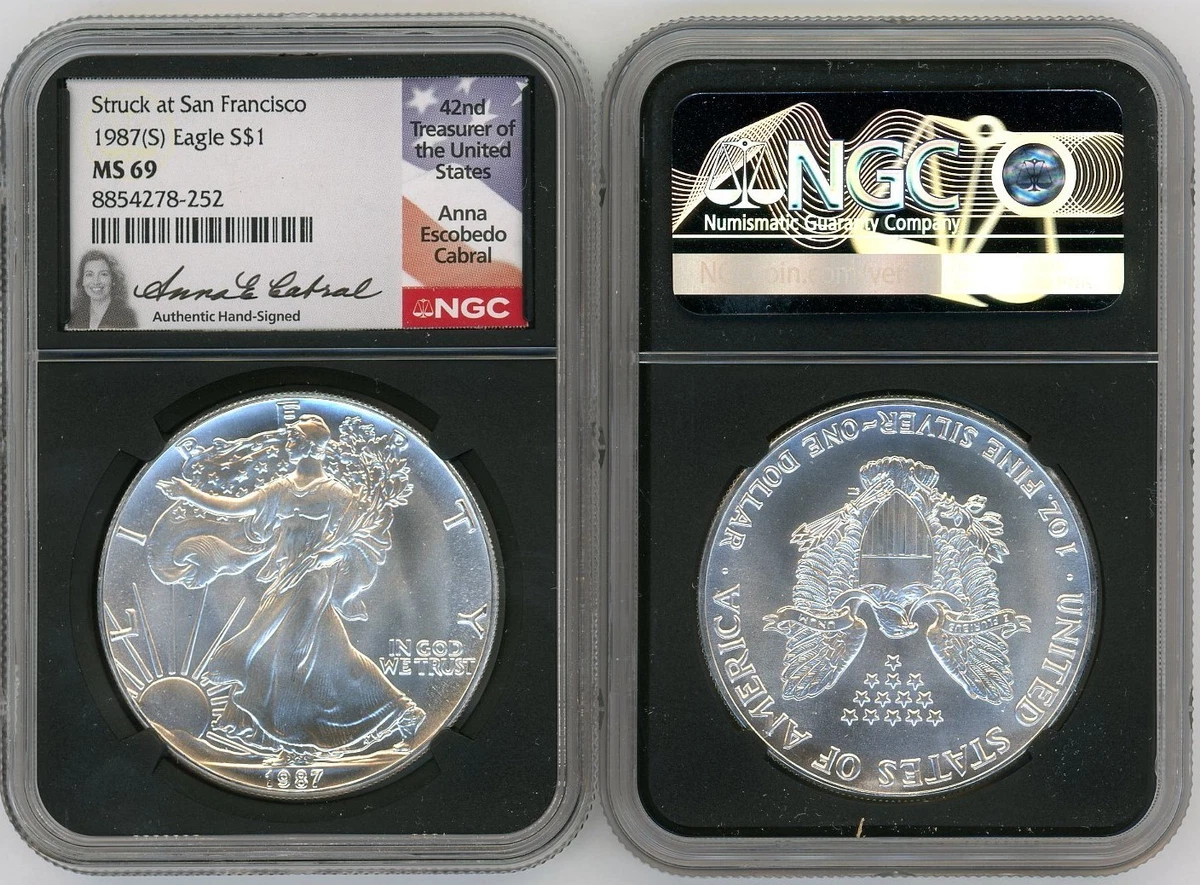 1987 MS 69 Graded American Eagle Silver Bullion Coins for sale | eBay