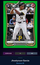 DIGITAL CARD Topps Bunt Baseball Jhostynxon Garcia Neon Green Base Super Rare