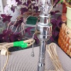 Vintage MCM Chrome Accent Lamps Set 3 Matching Lamps Leather Burlap Shades Retro — photo 4