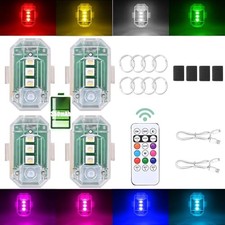 4PCS Wireless LED Strobe Lights with Remote Control, Upgraded to 8 color - 4pcs