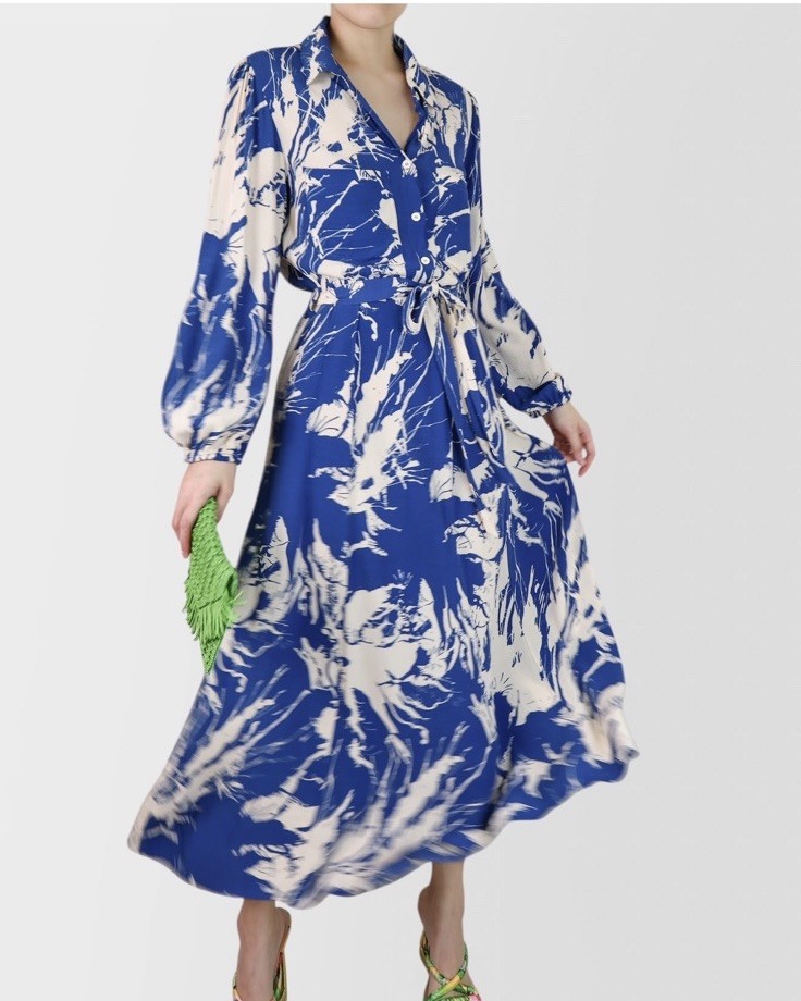 Zara Blue Paradise Maxi Dress Resort Wear